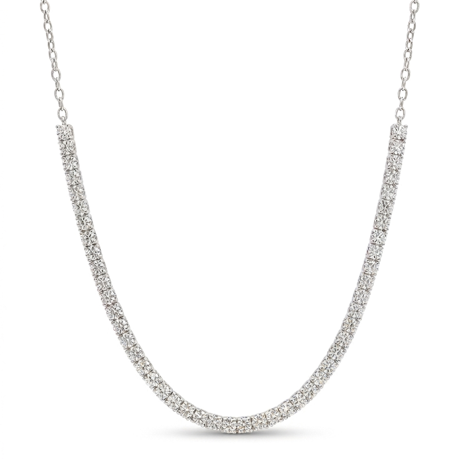 14K  Diamond Necklace with Cable Link Chain